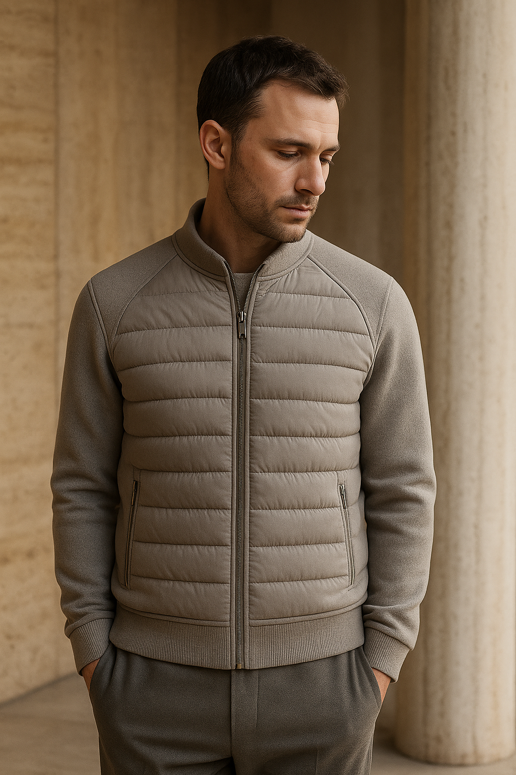 Bellori Wool Padded Jacket Grey