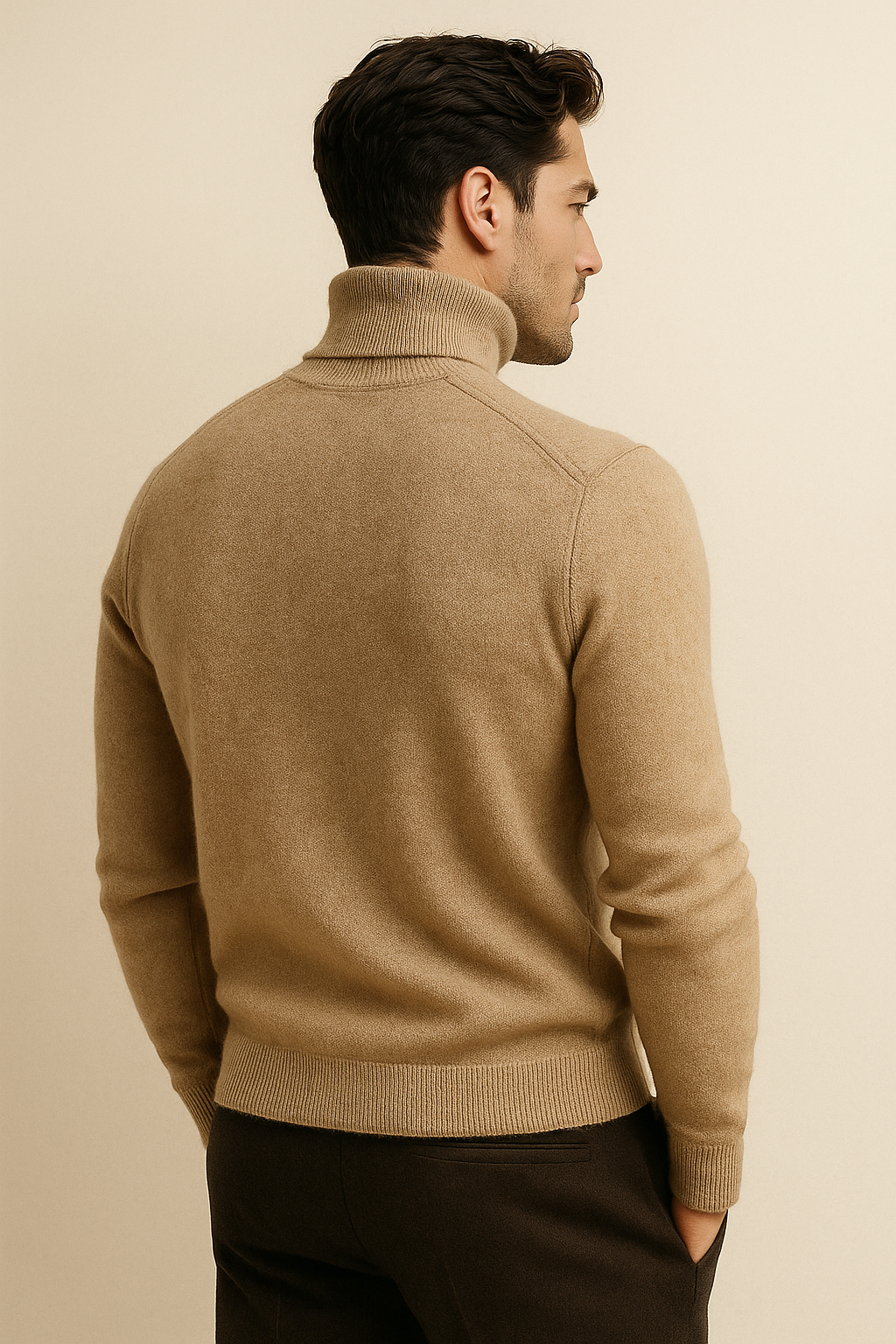 Avenzo Cashmere Turtleneck Dark Beige