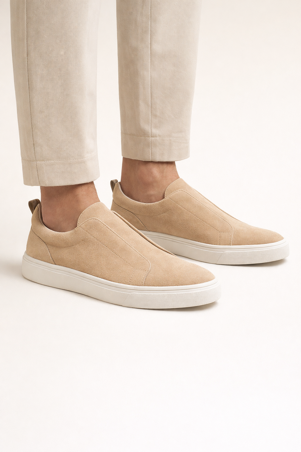 LeoMar V1 Suede Slip-On Beige