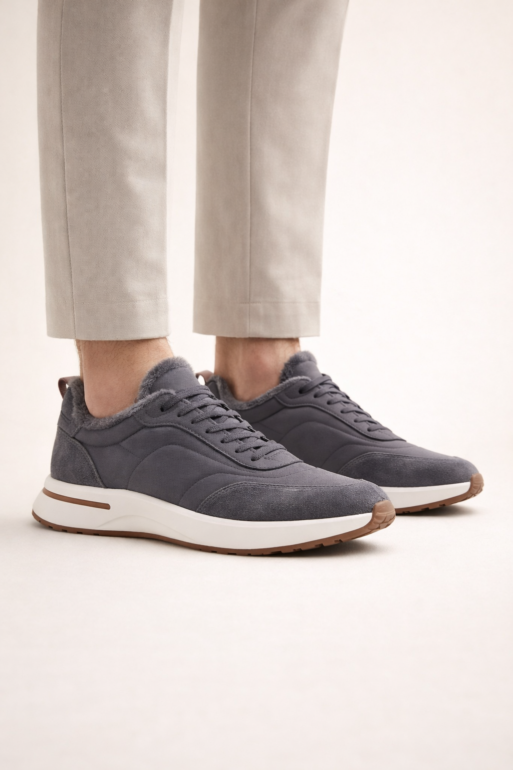 Rivaro Fur-Lined Sneaker Silver